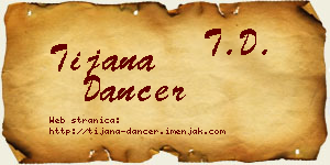 Tijana Dancer vizit kartica